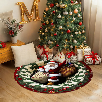 Tapis de porte d'entrée de Noël à effet circulaire et à effet visuel antidérapant antidérapant antidérapant pour salle de bain