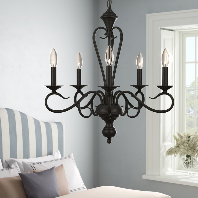 Devonshire 5 - Light Dimmable Classic / Traditional Chandelier, Burnished Gold