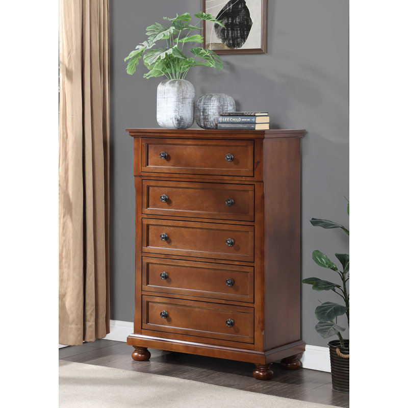 Manlius 36'' W 5 - Drawer Dresser, Cherry