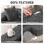 Modern Oversized 262cm Boneless Corner Sofa L-Shaped Corduroy Sofa With Storage Pockets-879638393-879638392