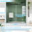 Frameless Glass Shower Door, 56"-60 "W x 76" H Sliding Shower Door, 5/16" (8mm) Tempered Glass Panels, Modern Bathroom Shower Screen with Stainless Steel Handle, Matte Black-126318572
