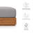 Tahoe Outdoor Patio Acacia Wood Ottoman In Natural Light Gray