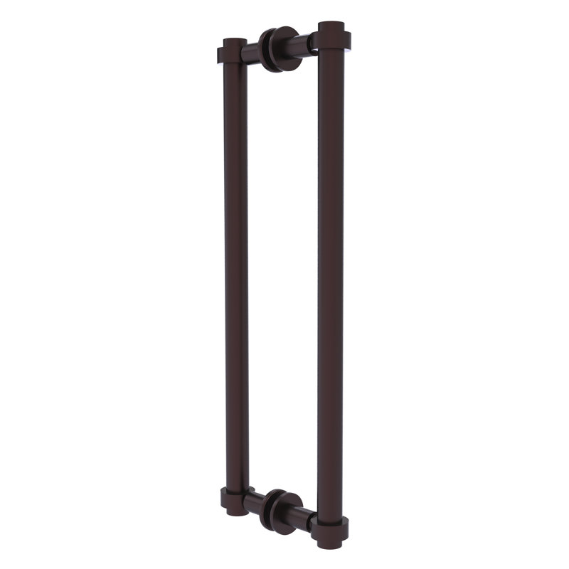 18" Back to Back Shower Door Pull, Antique Bronze