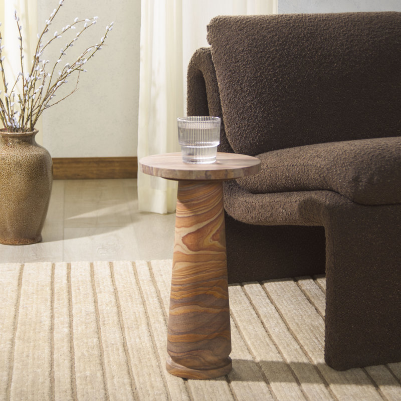 Daktari Marble Top End Table, Brown
