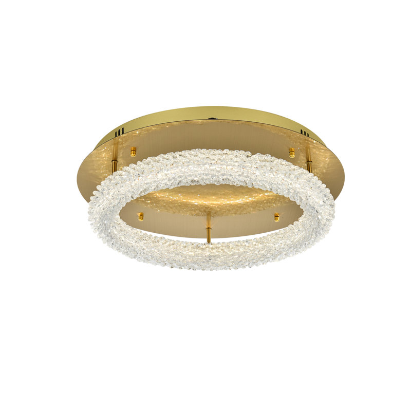 Bridgeton LED Semi Flush Mount, 5.5" H x 22" W x 22" D, Satin Gold