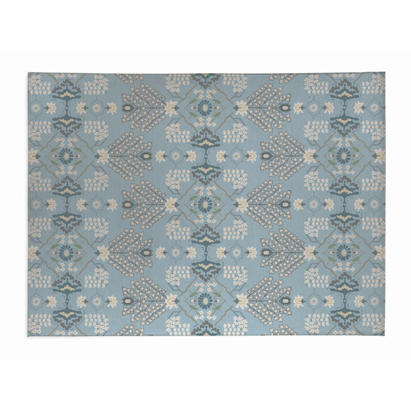Tapis de bureau léger antidérapant Tilly, Bleu ciel, L 7 pi x L 5 pi