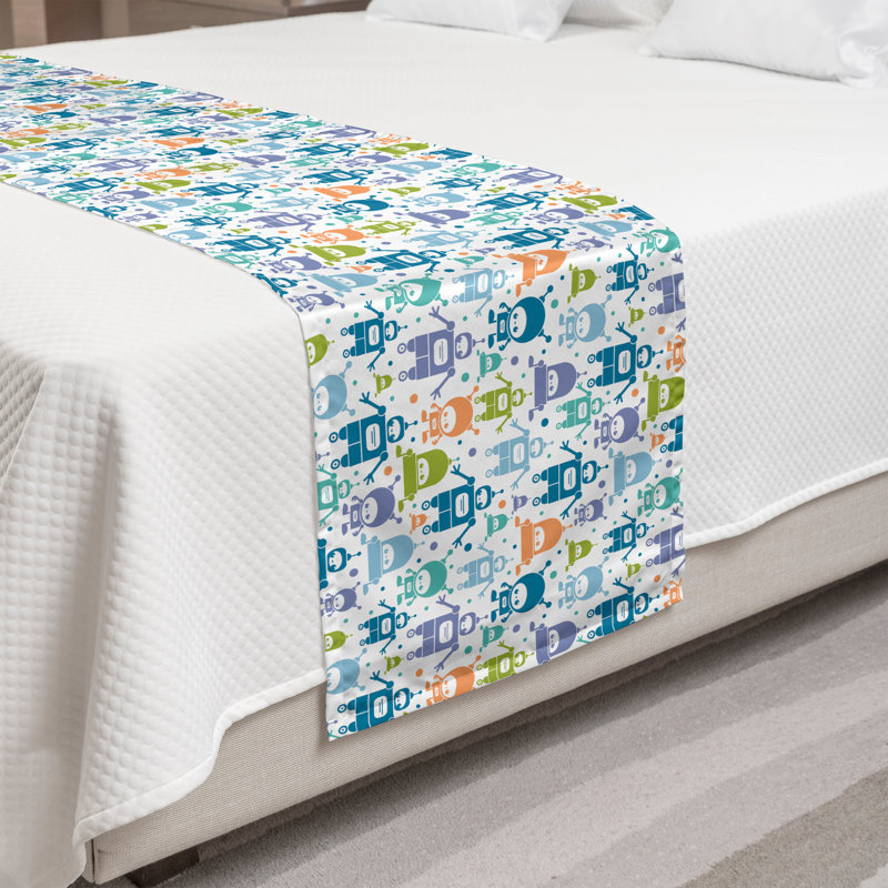Multicolore Ambesonne Robot Bed Runner, Très grand lit