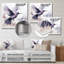 Art mural en métal gris avec colibri flottant IV-503218200