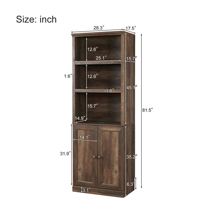 Demi-lit escamotable à ouverture et fermeture semi-automatique avec 1 tablette de rangement d'armoire latérale, Double, Brun