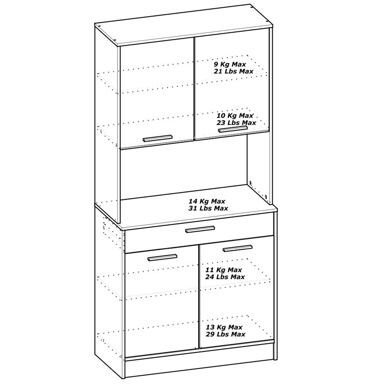 176cm Kitchen Pantry