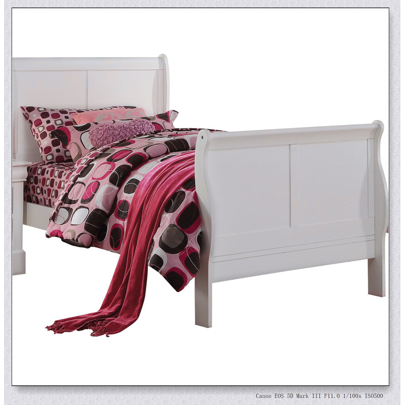 White Full Sleigh Bed, Full, White