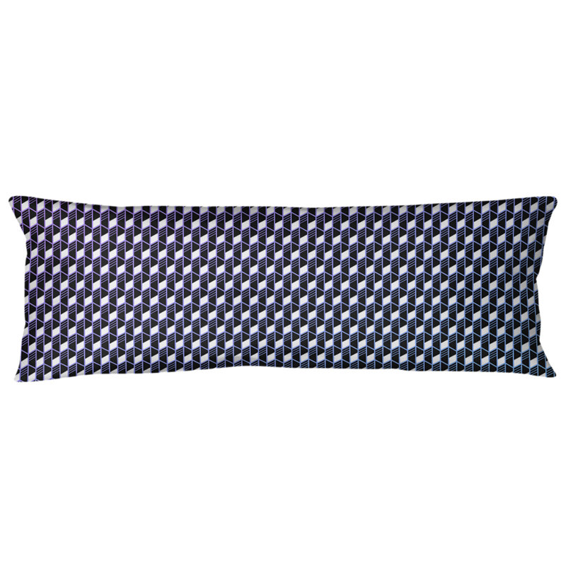 Oreiller pour le corps 20 po x 54 po Abbate, Mauve / Bleu, Rayures