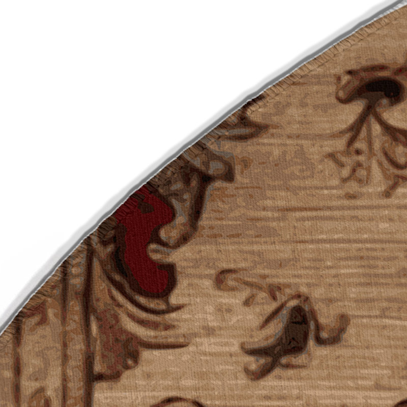 Tapis d'intérieur et d'extérieur brun français, Rond 5 pi