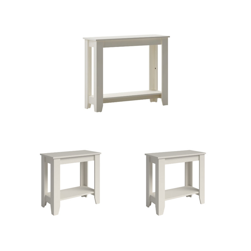 Ensemble de table de salon 3 pièces Weddel Basilico, Chêne noueux, Chêne noueux, 3 Pieces: Console Table, 2 End Tables