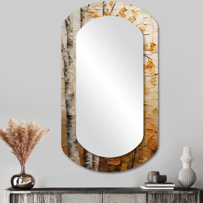 Minimalisme American Basswood Tree II - Arbre à formes asymétriques - Grand miroir mural moderne
