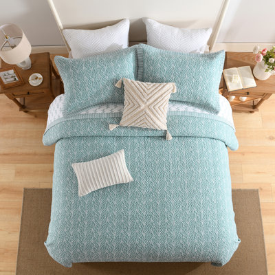 Ensembles de courtepointe 100% coton 98 po x 106 po Dduoxin - 1 courtepointe avec 2 taies décoratives
