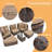 Ensemble de canapé d'extérieur en osier 6 pièces avec table basse-1724041068