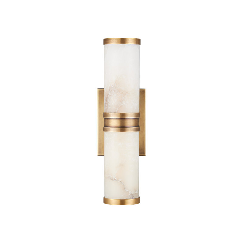 Petite applique murale Brenham, Naturel / laiton rétro, H 4,5 po x l 14,5 po x P 5 po, 6
