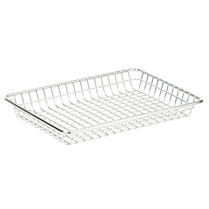 4-835809 – 9" X 7" Rectangular Grid Basket, 1.175" Tall, White