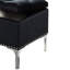 Banc de rangement en velours noir avec pieds en métal Mandra