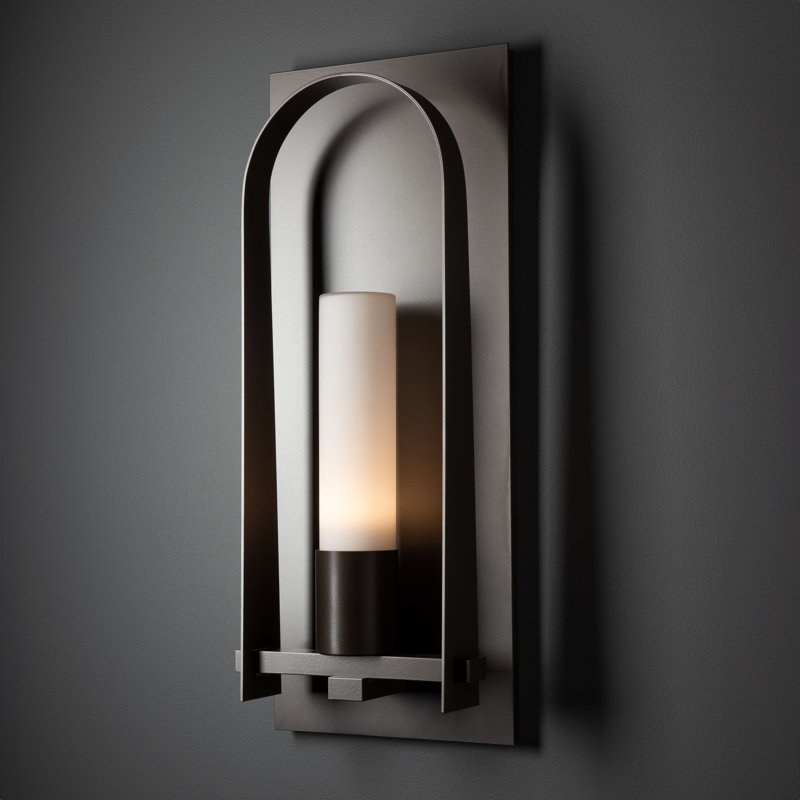 Triomphe Aluminum Wall Light, Coastal Dark Smoke, 27.2" H x 10.7" W x 5.2" D, Opal
