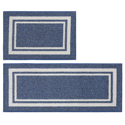 Tapis de cuisine Caylon avec envers antidérapant, tapis de cuisine 2 pièces super absorbants et lavables à la machine - Tapis résistant à la saleté pour la cuisine, la salle de lavage et l'entrée