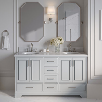 Meuble-lavabo double avec plateau Abshire 61