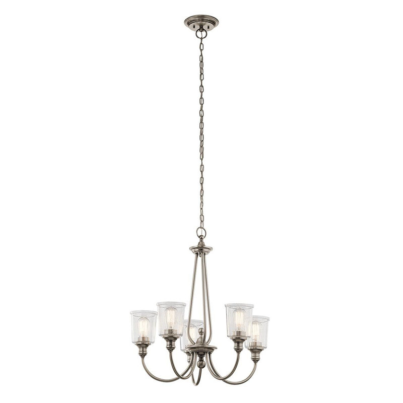 Eide 5 - Light Shaded Chandelier, Classic Pewter