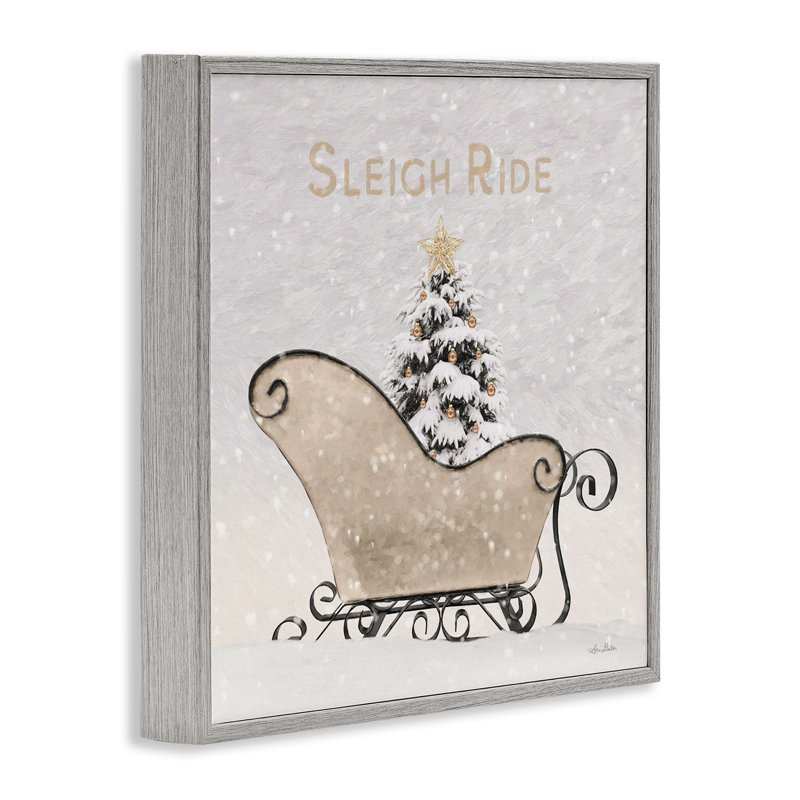 «Sleigh Ride Winter Scene» par Lori Deiter, Estampe numérique Farmhouse, H 12 po x l 12 po x P 1,5 po