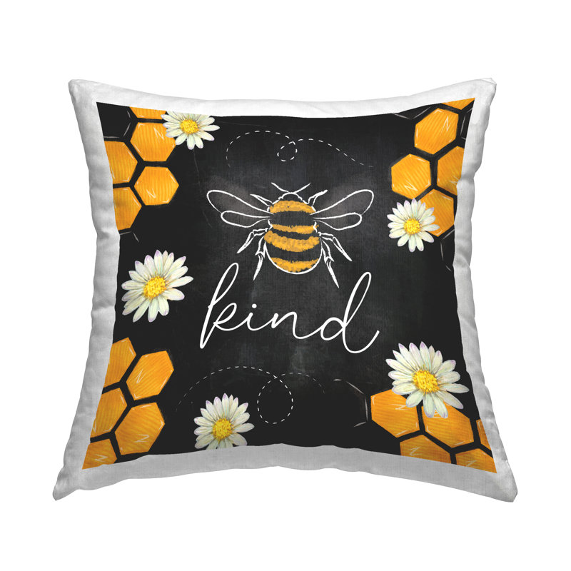 Coussin Bee Kind Honeycomb Daisies