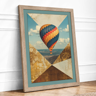 Balloon in Flight Retro - Framed Print