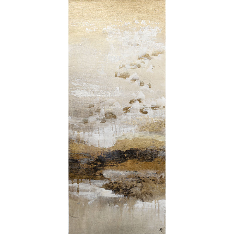 Golden Sunlight 1 Painting by Jennifer Hollack Raboin, 40" H x 16" W x 2" D, Wrapped Canvas