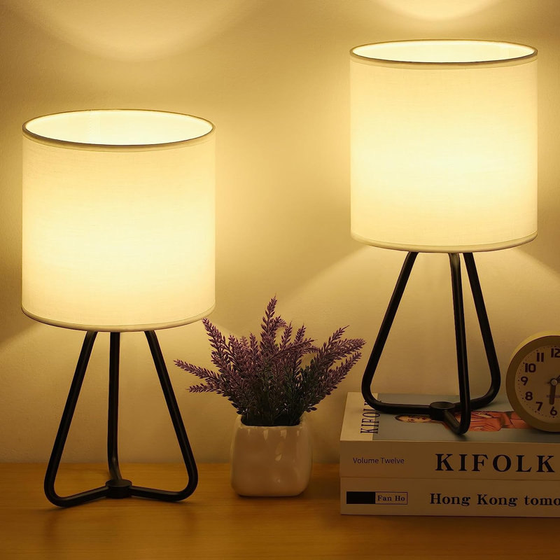 Lampe trépied en métal, Blanc