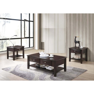 Espresso Finish 3Pc Occasional Table Set