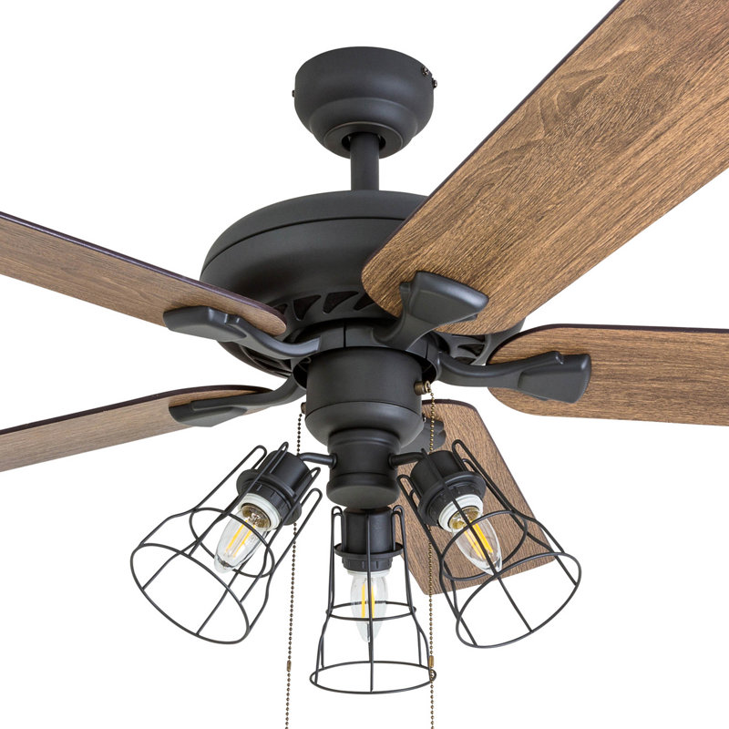 Arlea 52" Ceiling Fan with LED Light, Standard No Remote