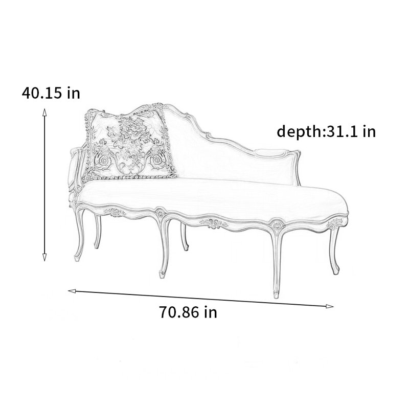 Chaise de luxe exquise, Accoudoir à gauche (vu de face)