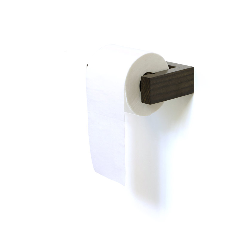 Ashford Wall Mounted Toilet Paper Holder, Dark Oak