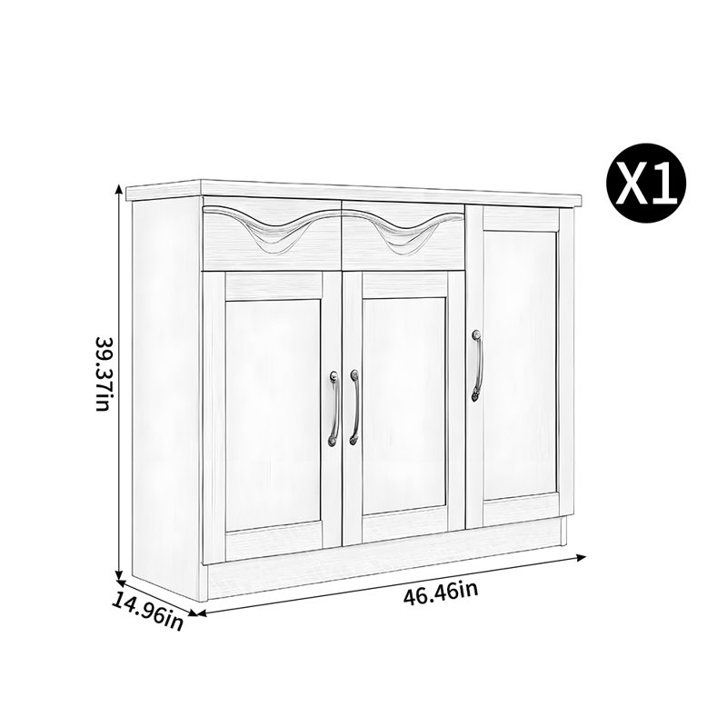 European style small storage shoe cabinet