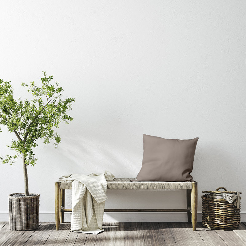Housse de coussin Ajibola, Bleu pâle, 16 po x 16 po, Polyester/ bourre en polyester