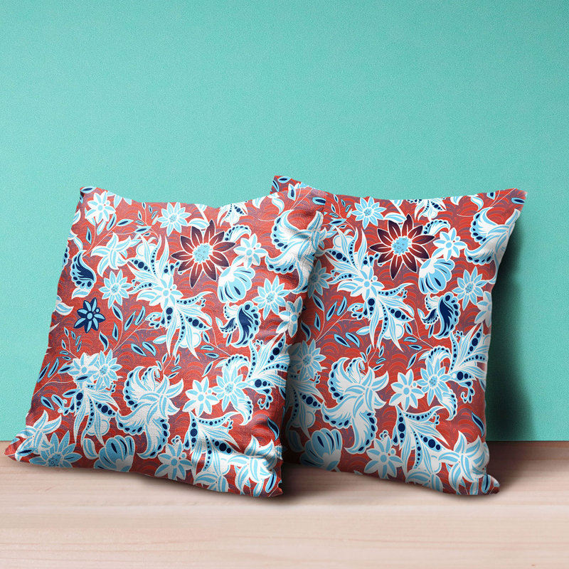  Housse et insert de coussin décoratif en polyester, Bleu / jaune, 18 po x 18 po