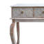 2 Drawer Mango Wood Console Table With Floral Carved Front, Brown And White