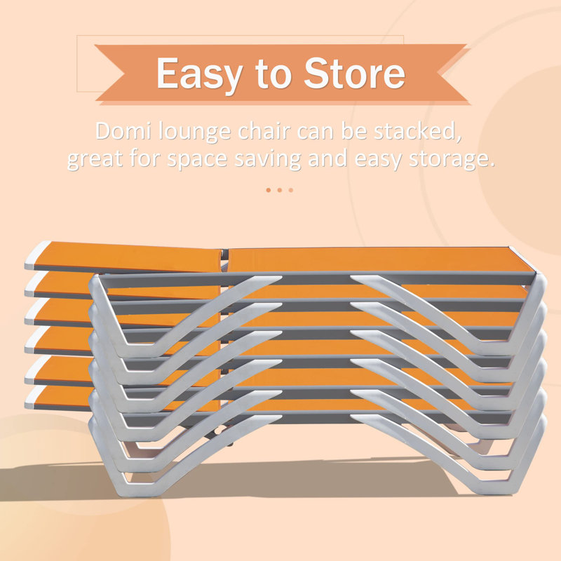 Outdoor Chaise Lounge, Orange