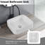 Lavabo de comptoir carré en céramique - blanc, option de salle de bain moderne et attrayante