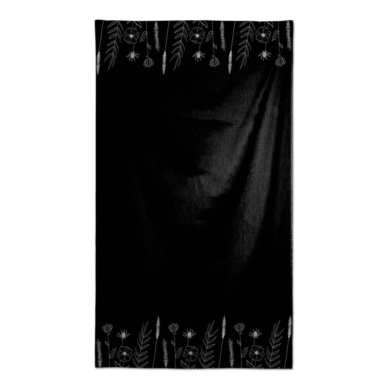 Abdul-Hadi Floral Tablecloth, Black