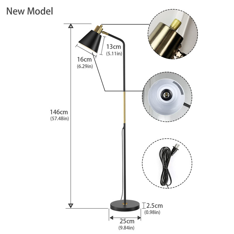 Solt 57.48'' Navy Blue Arched Floor Lamp
