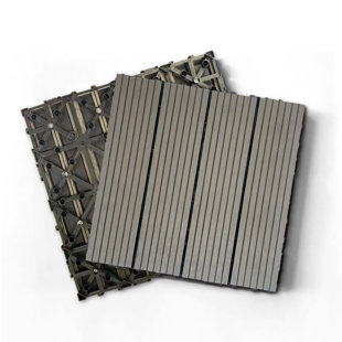 12" X 12" Wood Plastic Composite Interlocking Deck Tile, Interlocking Deck Tiles For Indoor And Outdoor, Composite Decking Resist Rust, Water, Weather (Set Of 20)
