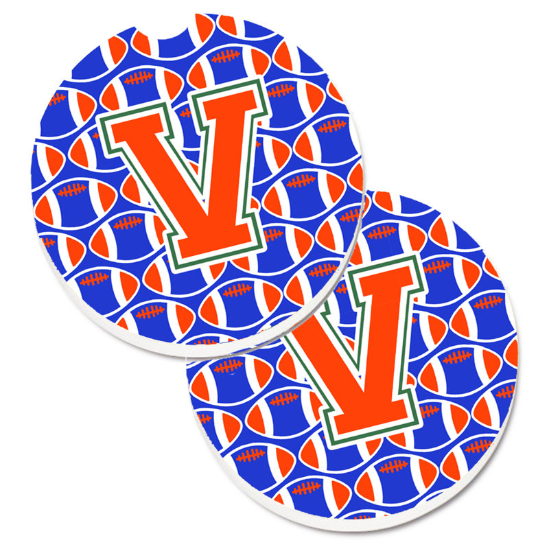 Sous-verre de football, V, Bleu / Orange