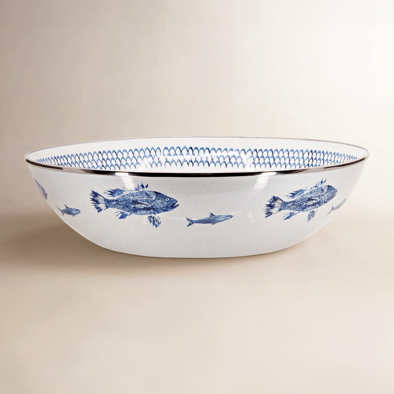 Fish Camp Enamel Serving Bowl