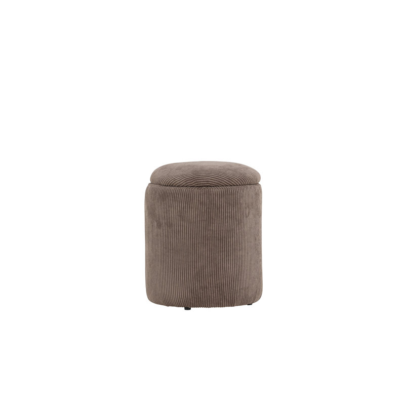 Saeger 32cm Wide Pouf Ottoman, Brown Polyester