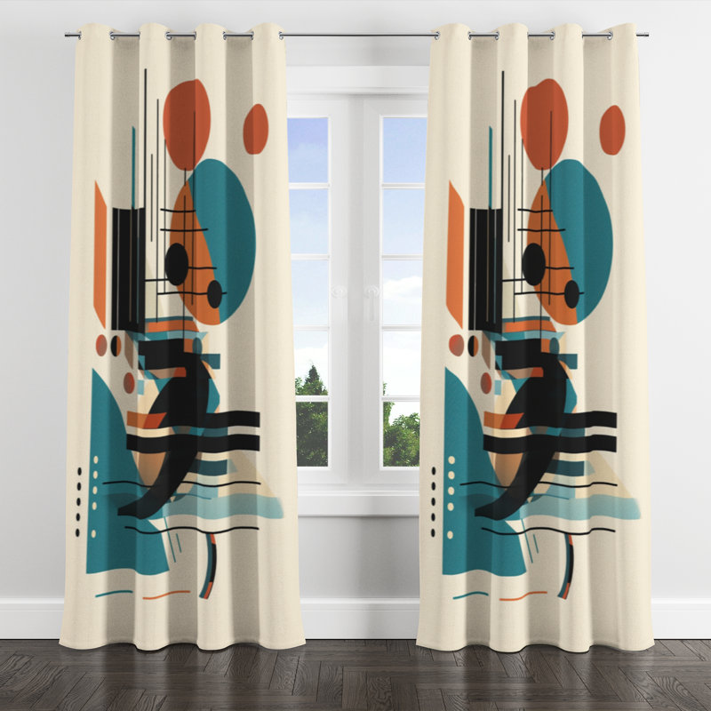 Avett - Rideau à œillets occultant moderne - 1 panneau, l 52" x L 84", Œillets dorés
